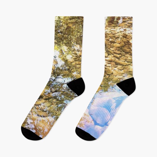Item preview, Reflection, lake, trees, pebbles, sparkle, shine, summer, river, aqua, water, nature, adventure, rocks, sun, exotic, tropical, tan, tree designed and sold by PrintedDreams.