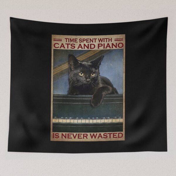 Item preview, Time spent with cats and piano is never wasted designed and sold by TeganCrafford.
