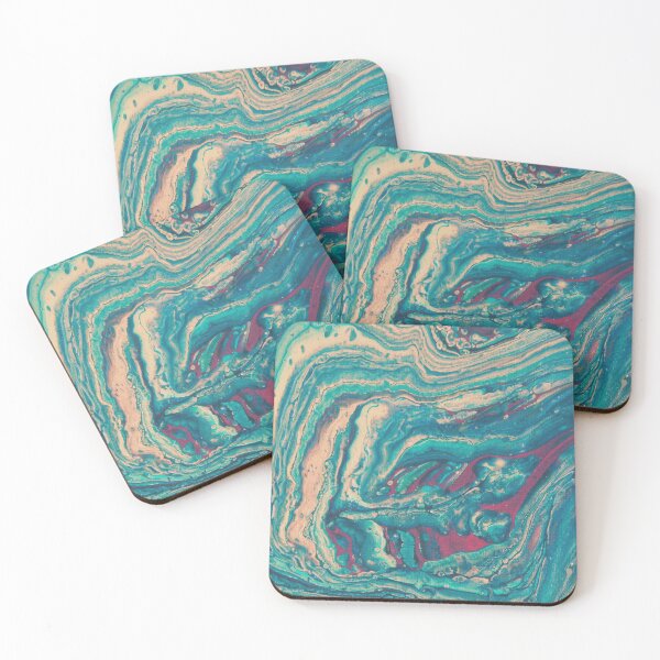 Item preview, Turquoise Geode Crystal Cut Fluid Art	 designed and sold by LusDigiArt.