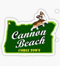 Cannon Beach - Corgi Town Sticker