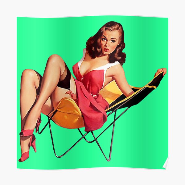 Hot Hot Hot Pin Up Green Background Poster By Danteartist Redbubble