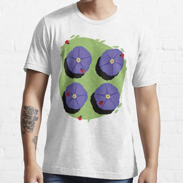 Purple Star Flowers with LadyBugs (Green) Essential T-Shirt