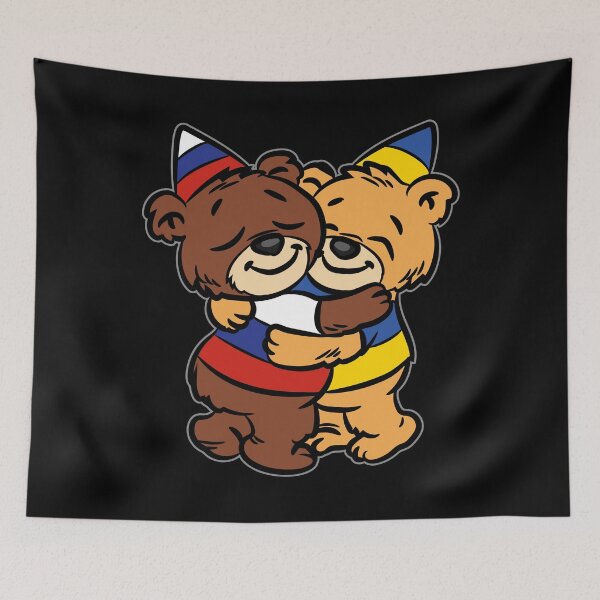 Item preview, Russian Ukrainian Friendship Hugging Teddy Bear designed and sold by Moonpie90.