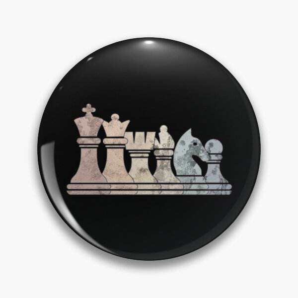 Item preview, Distressed Retro Chess Pieces in a Row Chess designed and sold by Happy Puppy Print On Demand.