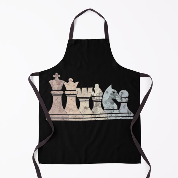 Item preview, Distressed Retro Chess Pieces in a Row Chess designed and sold by Happy Puppy Print On Demand.