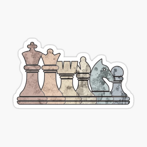 Adesivo Quadrado Chess Color King, Colorida Xadrez King Piece