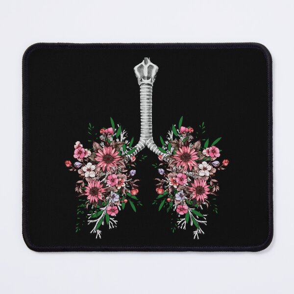 Item preview, Pink Flowers Lung, floral leaves, lungs,healthy lung, lungs cancer, respiratory therapist, cystic fibrosis designed and sold by Collagedream.