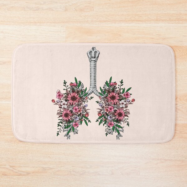 Item preview, Pink Flowers Lung, floral leaves, lungs,healthy lung, lungs cancer, respiratory therapist, cystic fibrosis designed and sold by Collagedream.