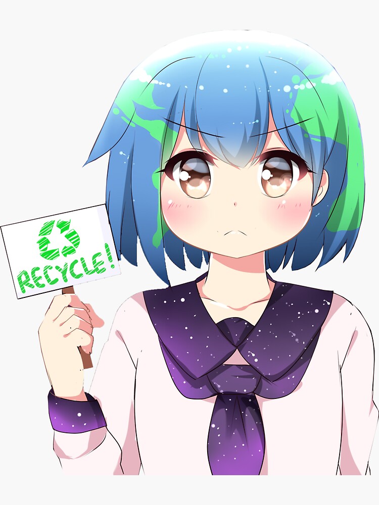 "Earth Chan " Sticker by Theanimebubble | Redbubble