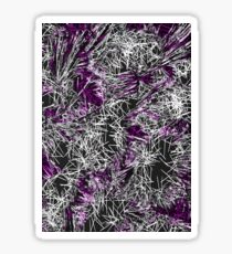 psychedelic geometric sketching abstract in pink purple black and white Sticker