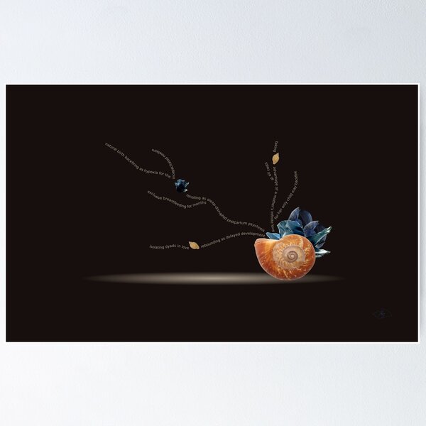 Sacrifice collage of visual poetry and photography marine beach coastal nautical art mother motherhood art Poster