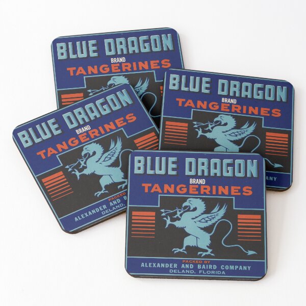Item preview, Blue Dragon Brand Tangerines Label (1930-1950) designed and sold by fivo.