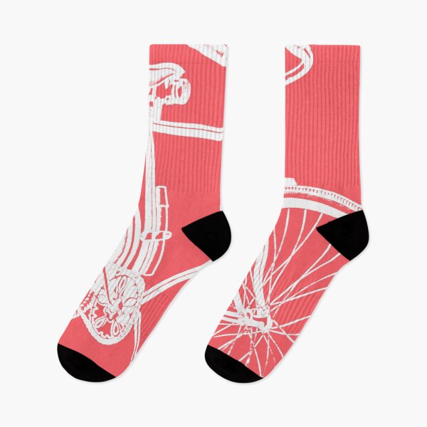 Item preview, White Bike on Coral Red Background designed and sold by Delinda Graphic Studio.
