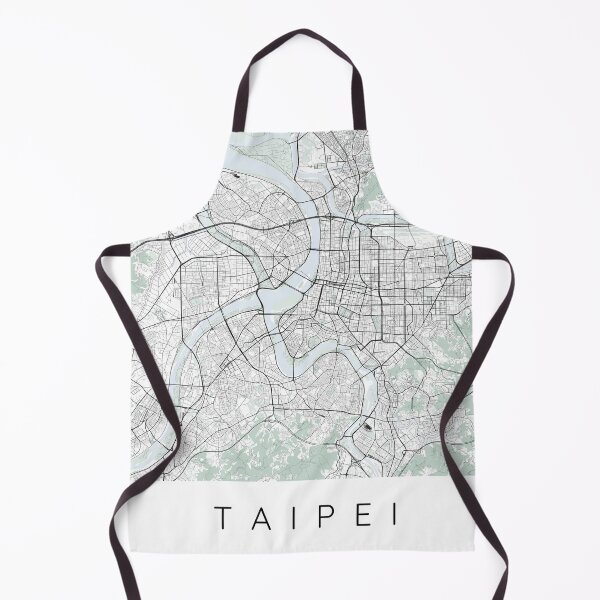 Item preview, Taipei map minimalist in color with blue and green designed and sold by DesireeVDA.