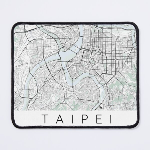 Item preview, Taipei map minimalist in color with blue and green designed and sold by DesireeVDA.