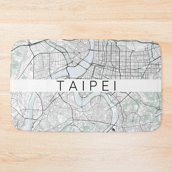 Item preview, Taipei map minimalist in color with blue and green designed and sold by DesireeVDA.