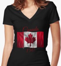 Canada 150 Women's Fitted V-Neck T-Shirt