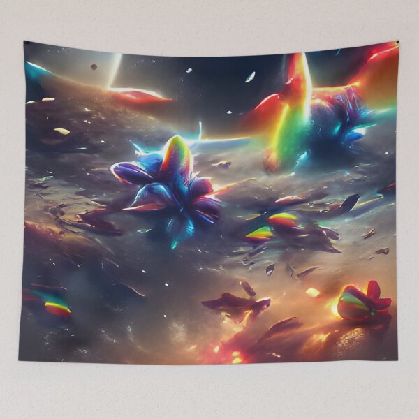 Item preview, AI Generated Art, Rainbow Stars in Space designed and sold by ACC .