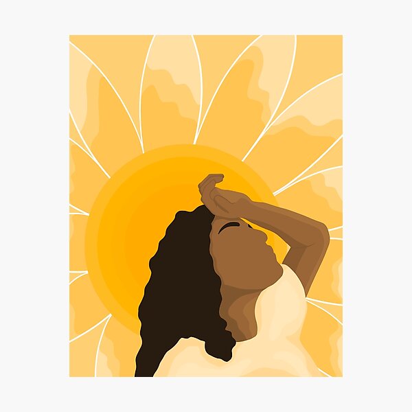 Jade - Black woman basking in the sun art print Photographic Print