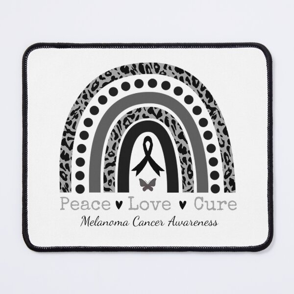 Item preview, Melanoma Skin Cancer Awareness Leopard Peace Love Cure Black Ribbon designed and sold by cssdru.