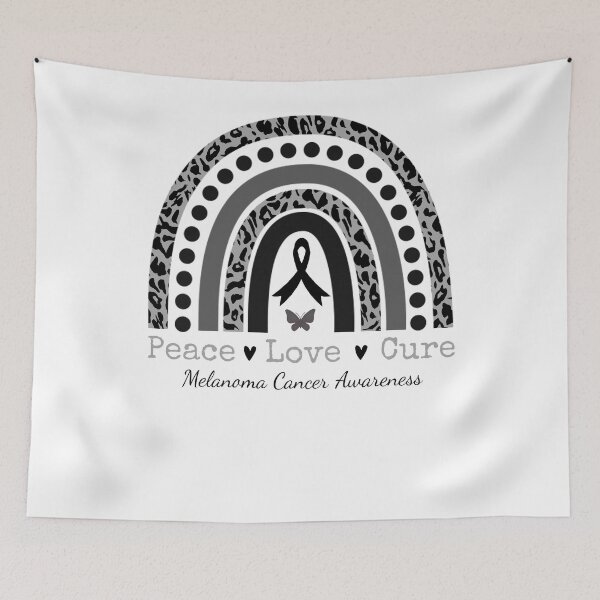 Item preview, Melanoma Skin Cancer Awareness Leopard Peace Love Cure Black Ribbon designed and sold by cssdru.