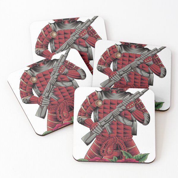 Item preview, Samurai holding rifle illustration designed and sold by Marciano Graphic.