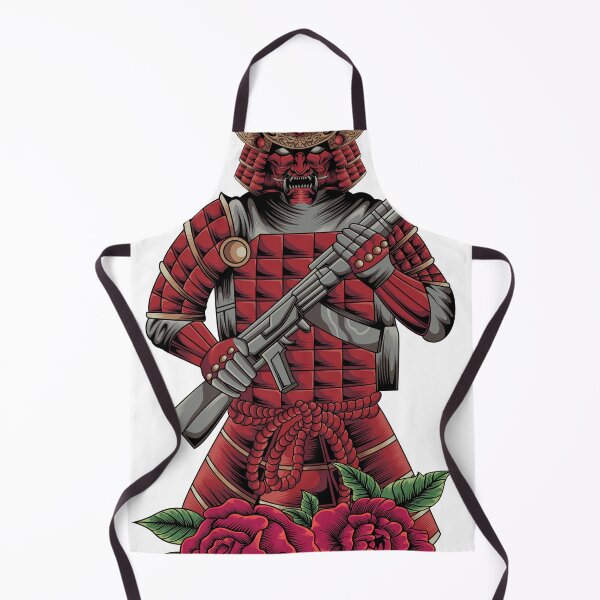 Item preview, Samurai holding rifle illustration designed and sold by Marciano Graphic.