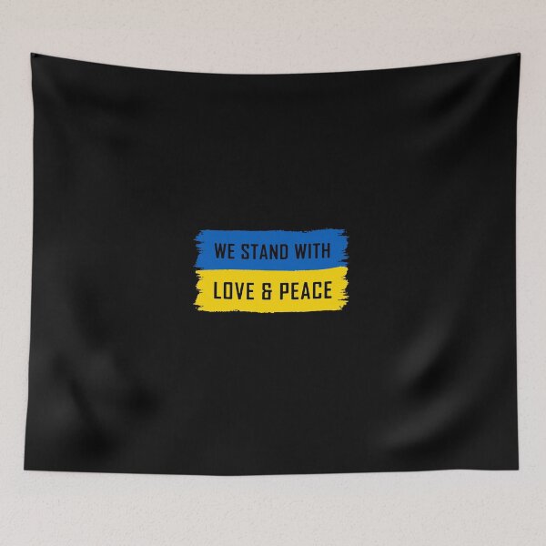Item preview, We stand with Love and Peace flag Ukraine designed and sold by Milena-.
