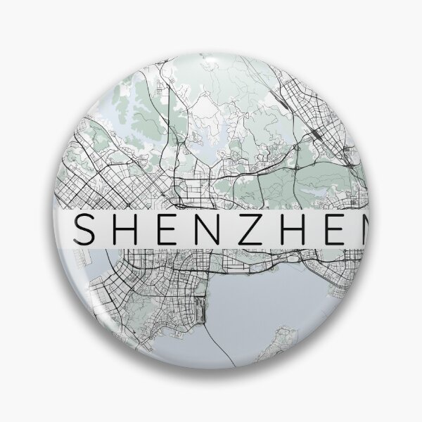 Item preview, Shenzhen map minimalist in color with blue and green designed and sold by DesireeVDA.