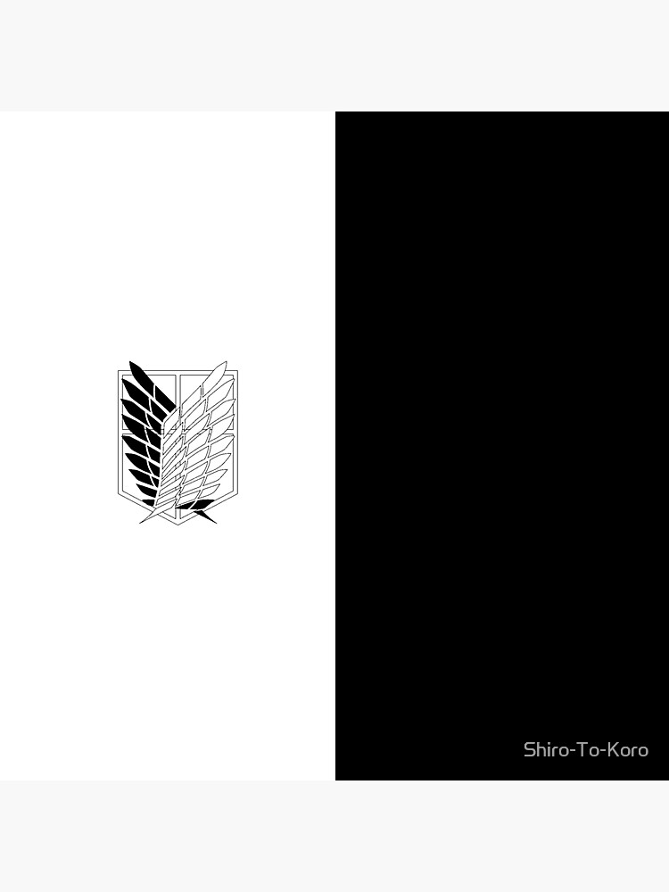 "Wings of freedom black and white" Sticker by ShiroToKoro Redbubble