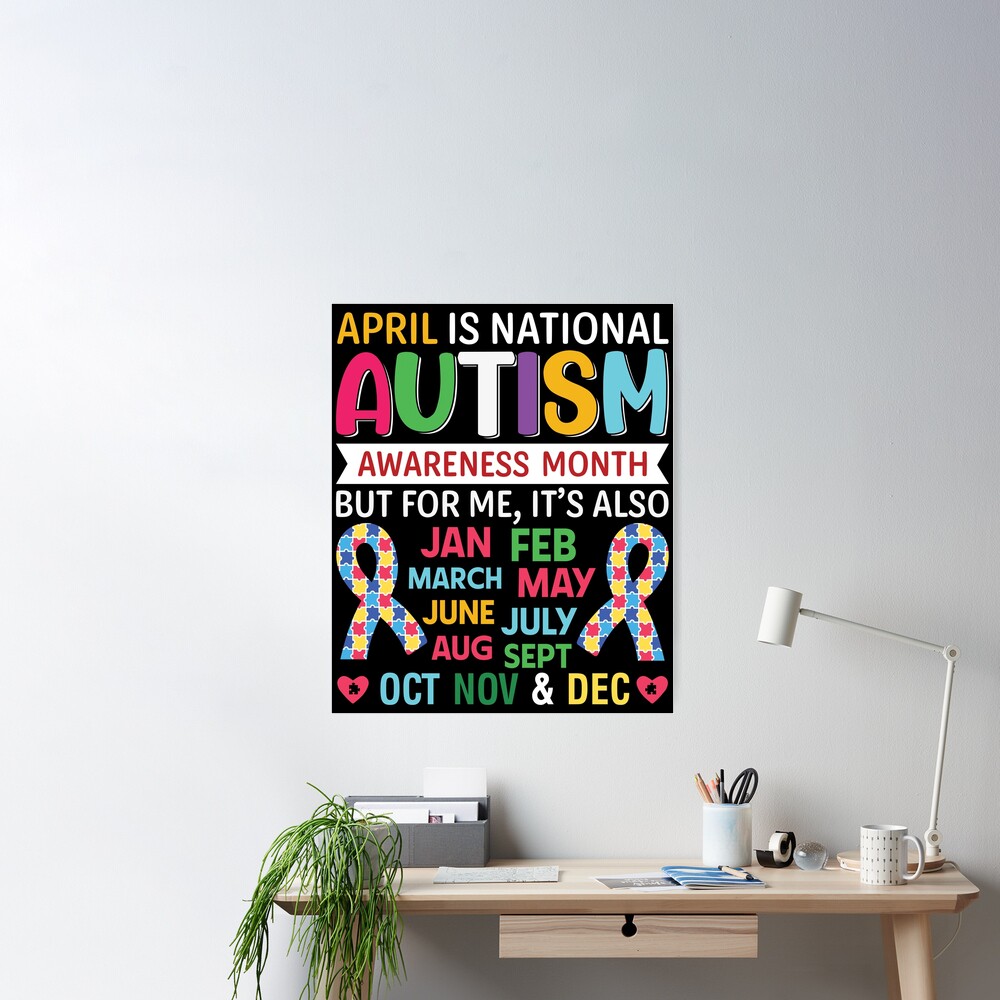 April is National Autism Awareness Month T Shirt Gift World Autism Month  Poster for Sale by ecomdesign