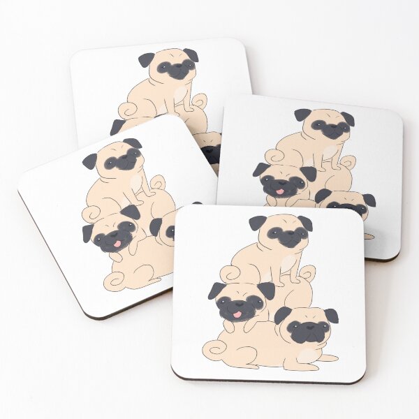 Item preview, Cute pug dog stack cartoon illustration - funny bug designed and sold by Yarafantasyart.
