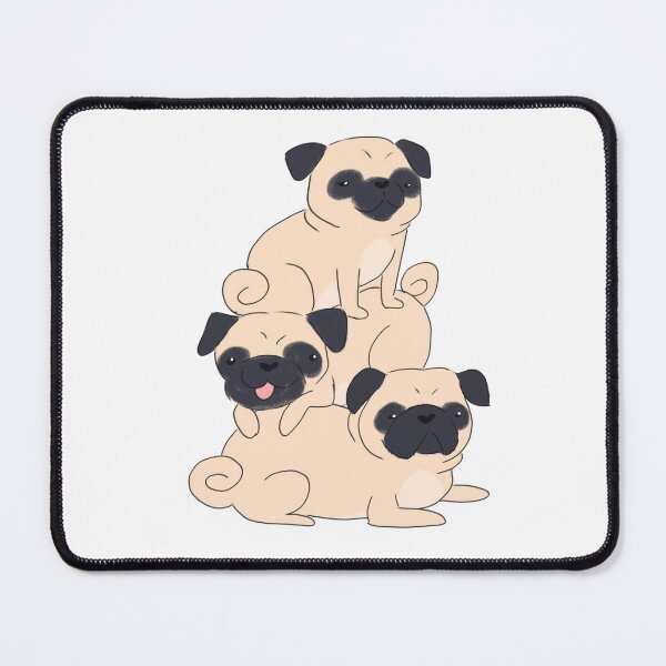 Item preview, Cute pug dog stack cartoon illustration - funny bug designed and sold by Yarafantasyart.