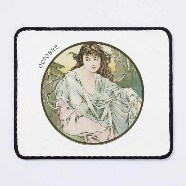 Item preview, October - Art Nouveau - Alphonse Mucha - Vintage Art designed and sold by RickE.