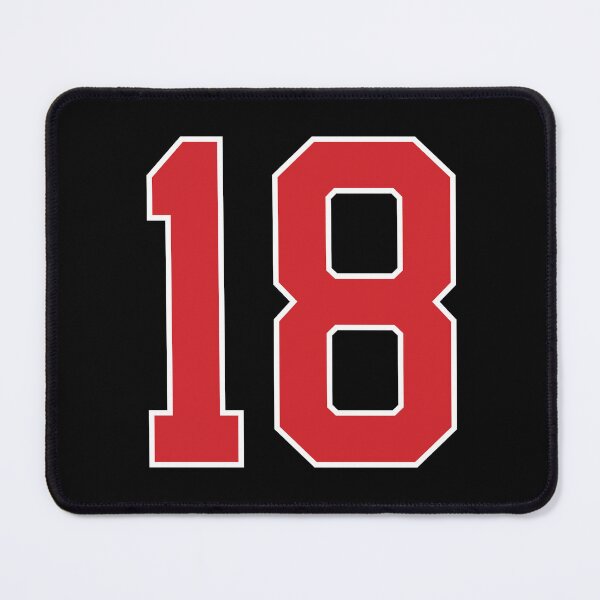 Item preview, Sports Number 18, red black color lucky sport eighteen designed and sold by ArtIsParty.
