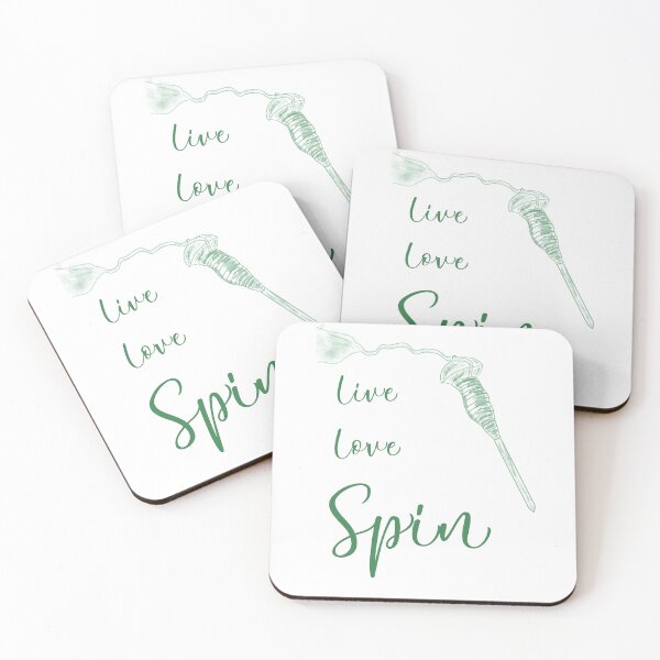 Item preview, Spindle, Gifts For Spinners, Live Love Spin, Fun Spinning Design Green designed and sold by CasaDiLavanda.