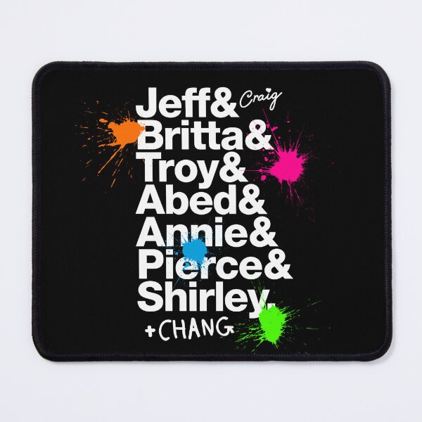 Item preview, Community TV show names Roll Call with Paintballs - White text designed and sold by thedesigngarden.