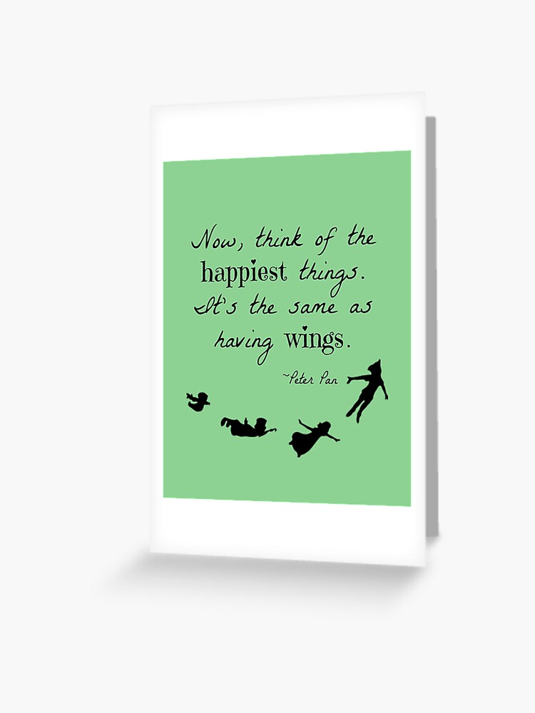 Carte De Vœux Peter Pan Bonheur Citation Par Mahiateit Redbubble