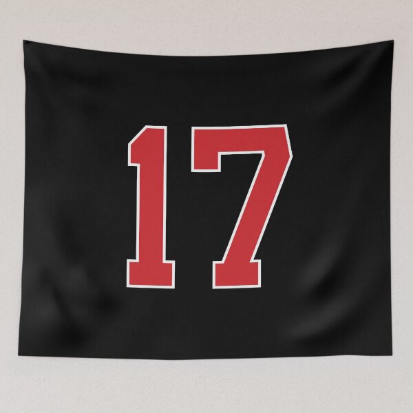 Item preview, Sports Number 17, red black color lucky sport seventeen designed and sold by ArtIsParty.