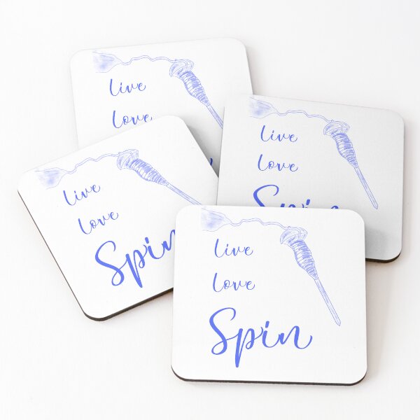 Item preview, Spindle, Gifts For Spinners, Live Love Spin, Fun Spinning Design Blue designed and sold by CasaDiLavanda.