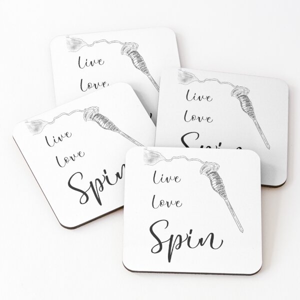 Item preview, Spindle, Gifts For Spinners, Live Love Spin, Fun Spinning Design Black designed and sold by CasaDiLavanda.