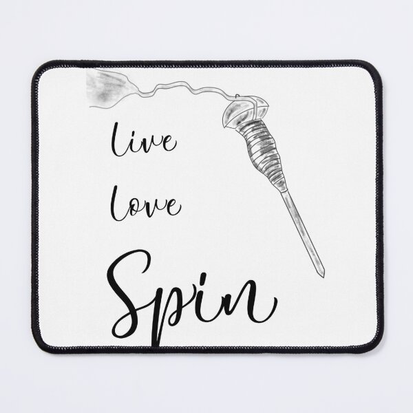 Item preview, Spindle, Gifts For Spinners, Live Love Spin, Fun Spinning Design Black designed and sold by CasaDiLavanda.