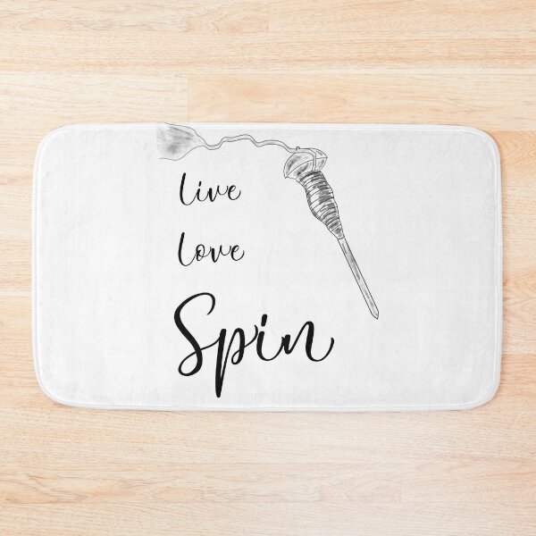 Item preview, Spindle, Gifts For Spinners, Live Love Spin, Fun Spinning Design Black designed and sold by CasaDiLavanda.