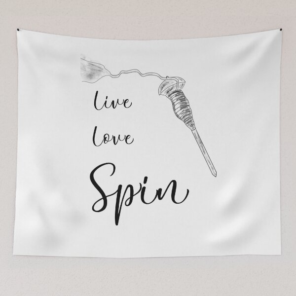 Item preview, Spindle, Gifts For Spinners, Live Love Spin, Fun Spinning Design Black designed and sold by CasaDiLavanda.