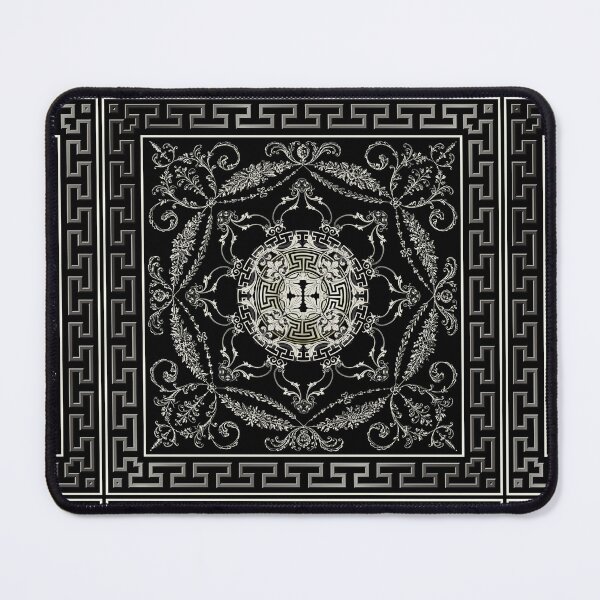 Item preview, Greek Key Meander Ornate Baroque Filigree Black Cream  designed and sold by Yiorgos Designs.
