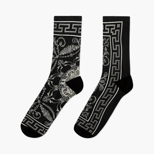 Item preview, Greek Key Meander Ornate Baroque Filigree Black Cream  designed and sold by Yiorgos Designs.