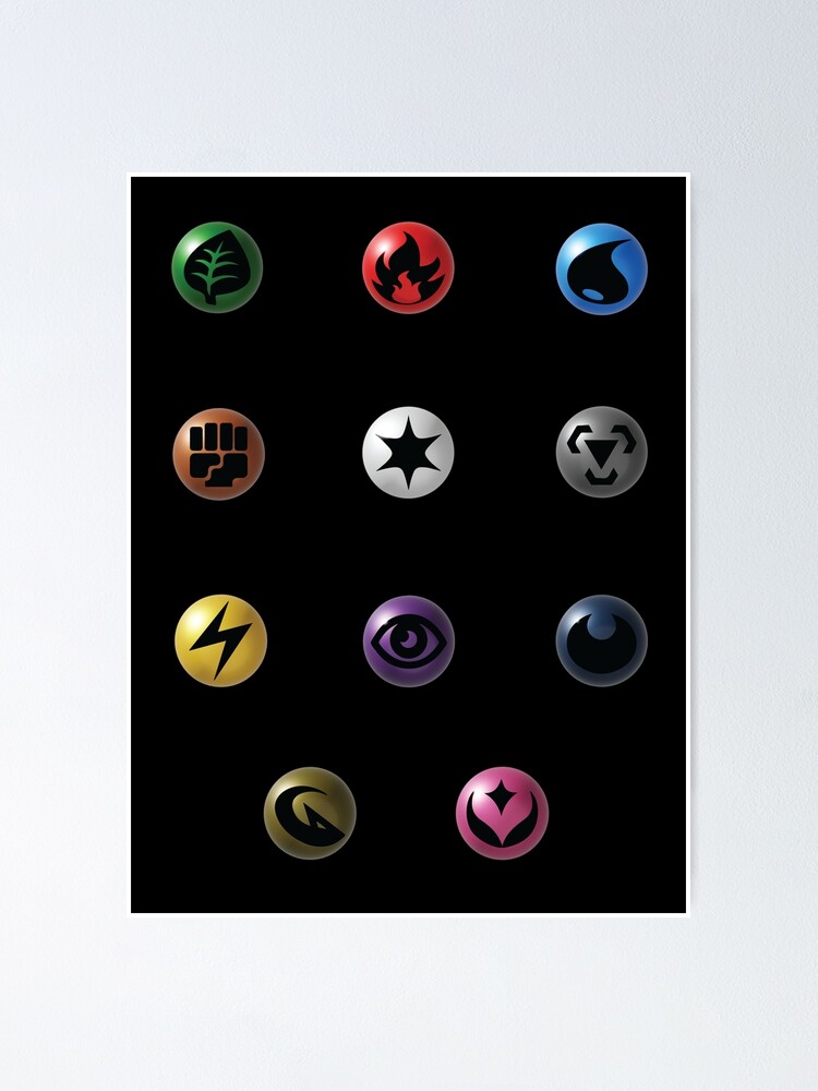 3D Energy Types Sticker Pack Poster for Sale by Biochao