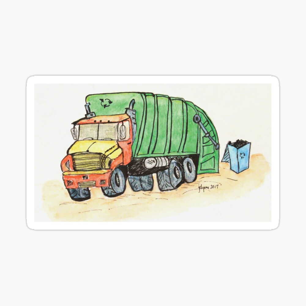 Recycling Truck Watercolor Clipart PNG (3090195)