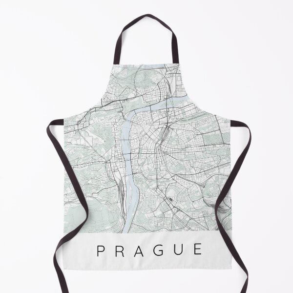 Item preview, Prague map minimalist in color with blue and green designed and sold by DesireeVDA.