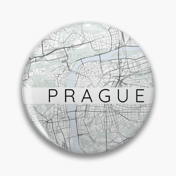 Item preview, Mapa de Praga minimalista en color con azul y verde. designed and sold by DesireeVDA.